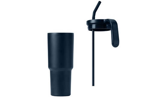 FORZA 360 - Hans Larsen Recycled Stainless Steel/PP Tumbler with 360 Branding - Navy Blue