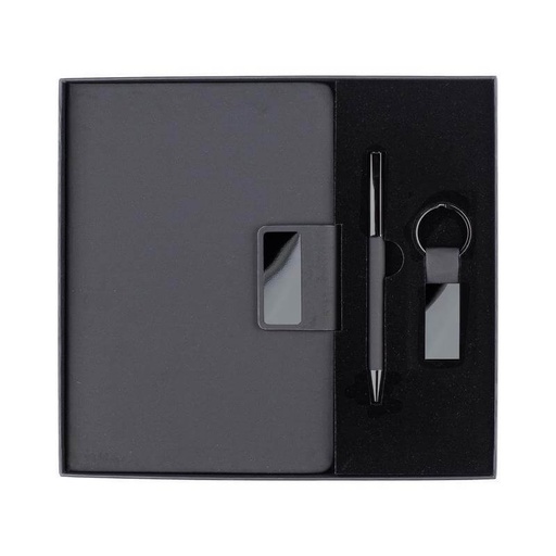 REGENT - Giftology Set of Notebook, Keychain and Pen - Black