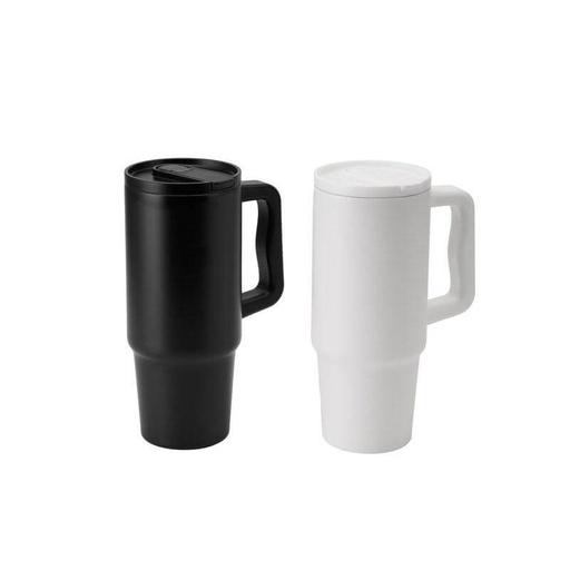 BERN 2.0 - Hans Larsen Recycled Stainless Steel Tumbler with Straw Lid - Black