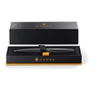 Cross Atx® Brushed Black With Machine-Turned, Diamond-Pattern Engraving With Polished Black Pvd Appointments Ballpoint Pen with Blue Ink