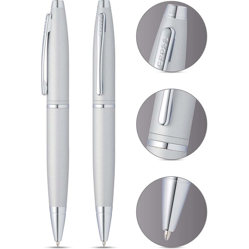 Cross Calais™ Satin Chrome With Polished Chrome Appointments Ballpoint Pen with Blue Ink