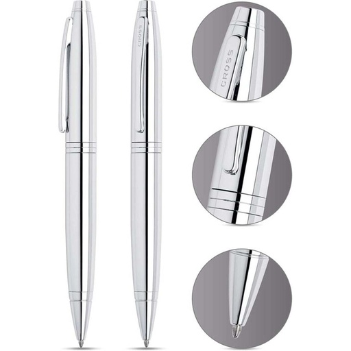 Cross Calais™ Polished Chrome with Polished Chrome Appointments Ballpoint Pen with Blue Ink