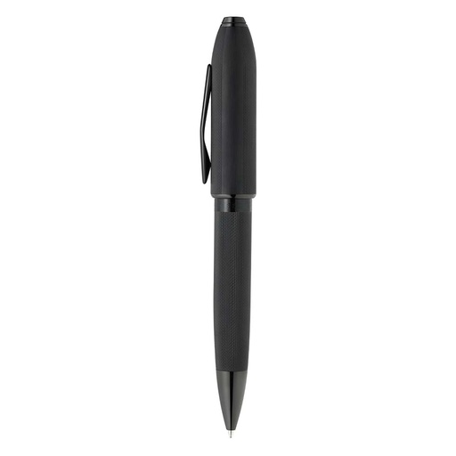 Peerless™ Polished Black PVD Engraved Diamond Pattern with Black PVD Appointments and Swarovski Crystal Ballpoint Pen with Blue Ink