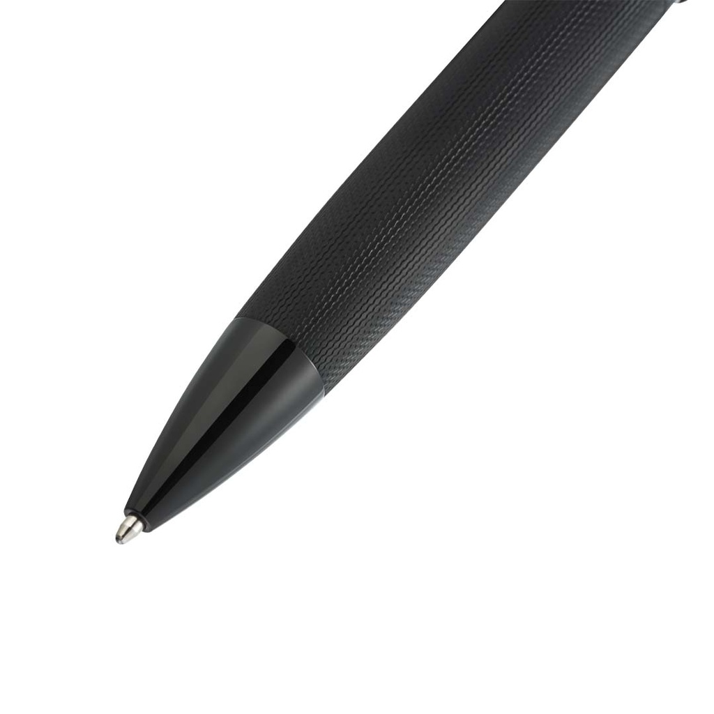 Peerless™ Polished Black PVD Engraved Diamond Pattern with Black PVD Appointments and Swarovski Crystal Ballpoint Pen with Blue Ink