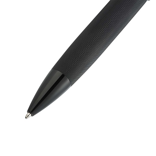 Peerless™ Polished Black PVD Engraved Diamond Pattern with Black PVD Appointments and Swarovski Crystal Ballpoint Pen with Blue Ink