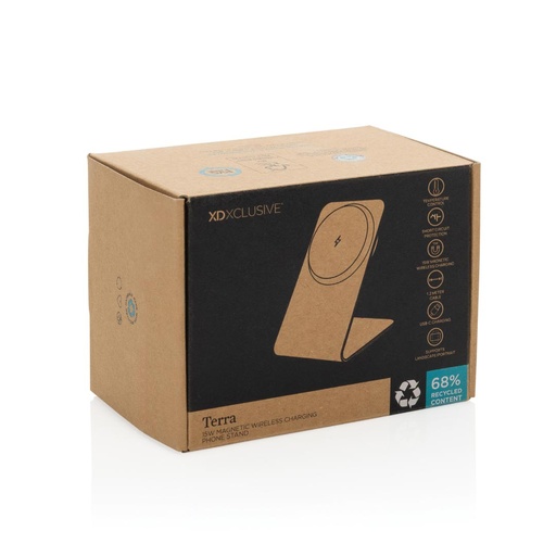 TERRA aluminum 15W magnetic wireless charging phone stand - Grey 