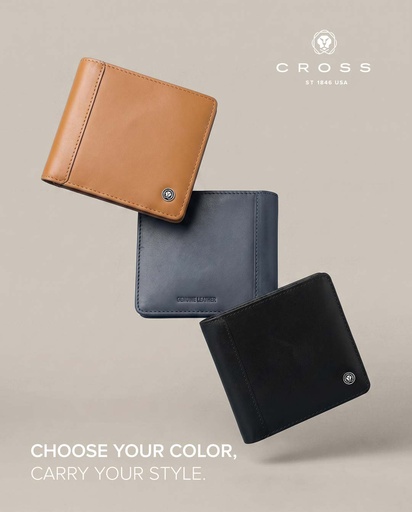 CROSS Leather Clip Wallet - Mocha