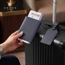 CROSS Saffiano Leather Luggage Label - Navy Blue
