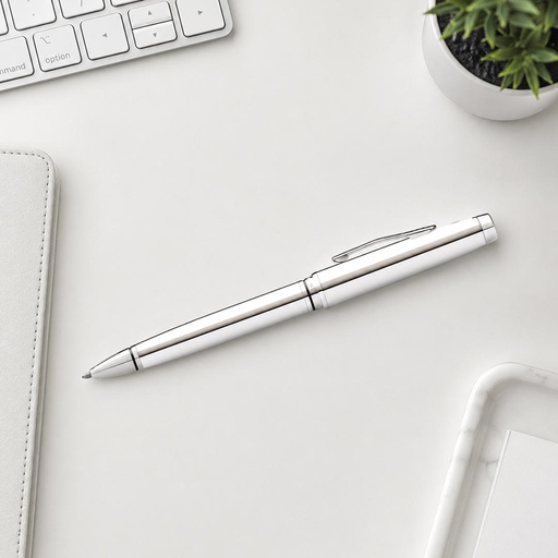 Cross Coventry Polished Chrome Ballpoint Pen (Blue Ink)
