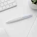 Cross Calais™ Satin Chrome with Polished Chrome Appointments Ballpoint Pen (Blue Ink)