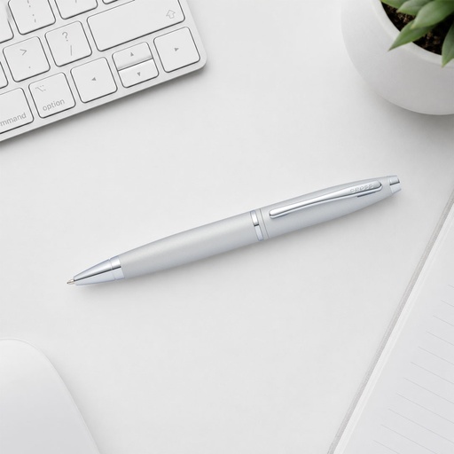 Cross Calais™ Satin Chrome with Polished Chrome Appointments Ballpoint Pen (Blue Ink)